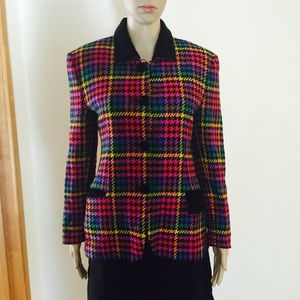 COPY - 🎉HP🎉!! 1980s Vintage Wool Blazer 💚💙💜💛